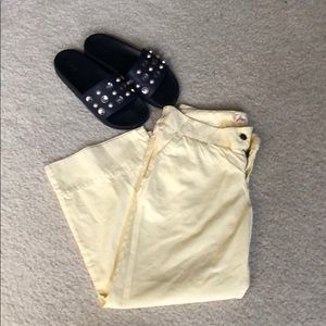 Joie butter yellow crop pants